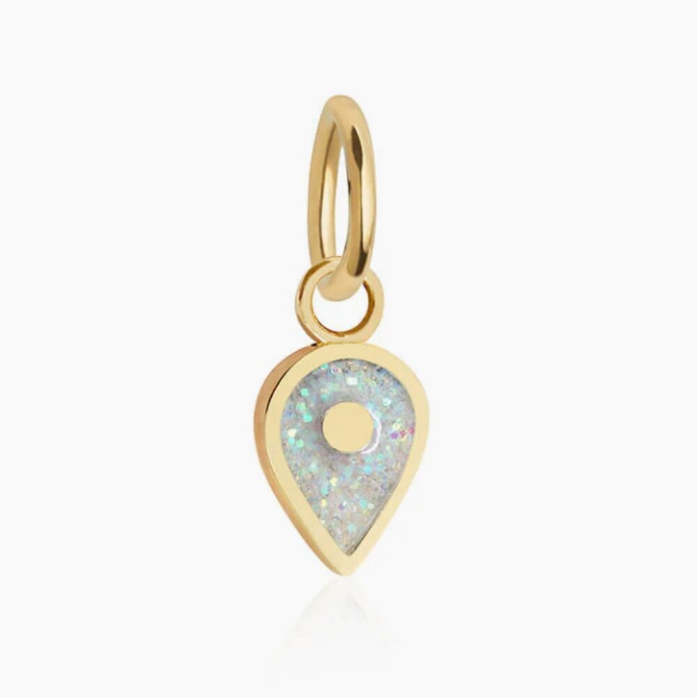 Jet Set Candy - October Birthstone Map Pin Charm, Opal